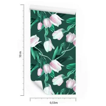 Tapeta Namalowany Bukiet Tulipanów - obrazek 3