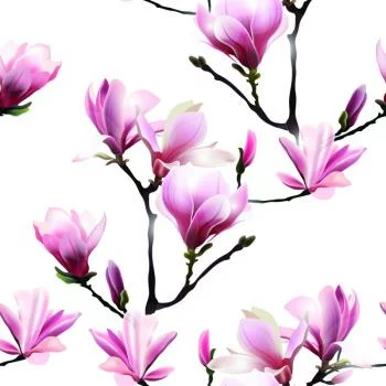 Tapeta Różowe Kwiaty Magnolii - obrazek 2