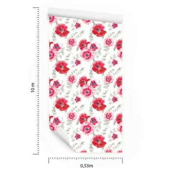 Tapeta Maki Z Liśćmi Vintage - obrazek 3