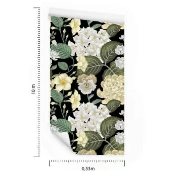 Tapeta Kwiaty Ogrodowe Z Liśćmi - obrazek 3