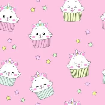 Tapeta Dla Dzieci-Śliczne Kotki-Muffinki - obrazek 2