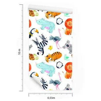 Tapeta Kolorowe Zwierzątka Safari - obrazek 3