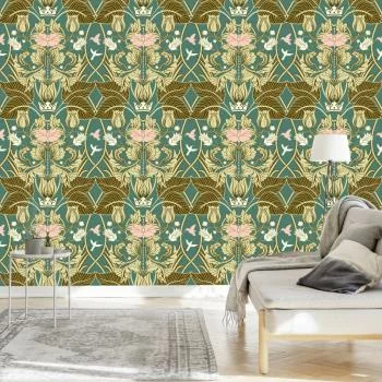 Tapeta Roślinne Ornamenty Retro