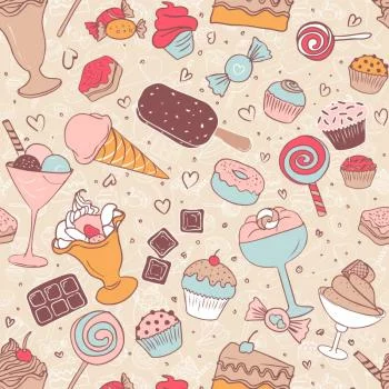 Tapeta Słodycze W Pastelowych Barwach - obrazek 2