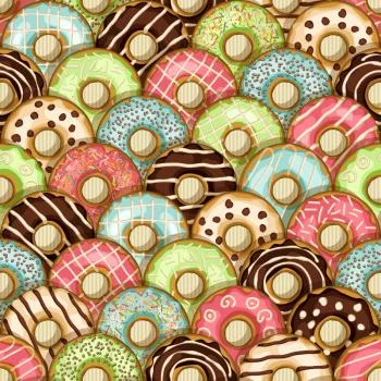 Tapeta Kolorowe Pączki Z Lukrem - obrazek 2