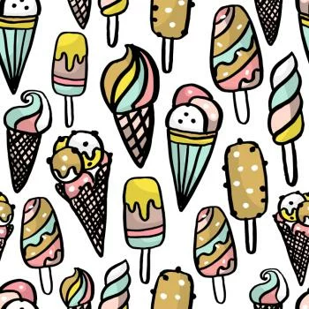 Tapeta Młodzieżowa Kolorowe Lody Słodycze Jedzenie - obrazek 2