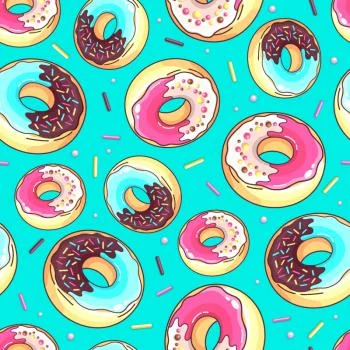Tapeta Kolorowe Pączki Z Posypką - obrazek 2