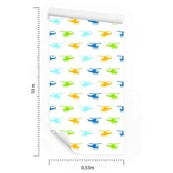 Tapeta Kolorowe Minimalistyczne Helikoptery - obrazek 3