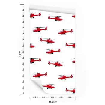 Tapeta Czerwone Bajkowe Helikoptery - obrazek 3
