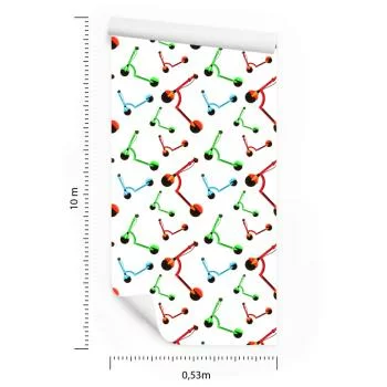 Tapeta Kolorowe Elektryczne Hulajnogi - obrazek 3