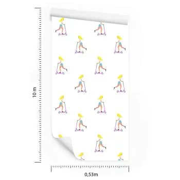 Tapeta Dziewczyna Na Hulajnodze - obrazek 3