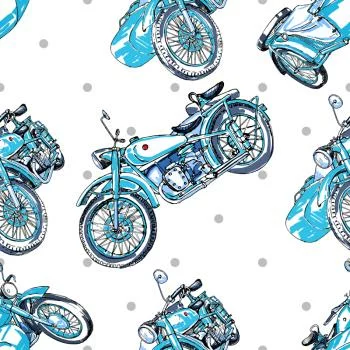 Tapeta Niebieskie Motocykle Vintage - obrazek 2