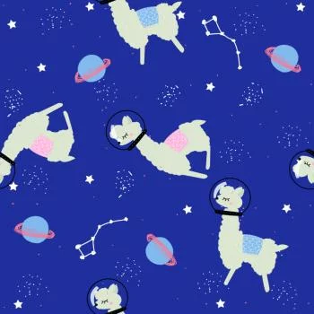 Tapeta Dla Dzieci - Lamy Wśród Planet I Gwiazd - obrazek 2