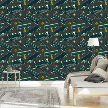 Tapeta Kolorowe Parowozy Vintage