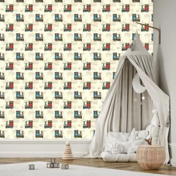 Tapeta Zabawkowe Parowozy Vintage