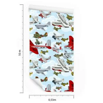 Tapeta Kolorowe Samoloty Vintage - obrazek 3