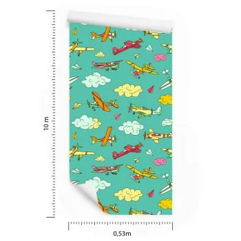 Tapeta Kolorowe Samoloty W Stylu Retro - obrazek 3