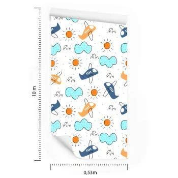 Tapeta Minimalistyczne Bajkowe Samoloty - obrazek 3