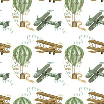 Tapeta Samoloty I Balony Retro - obrazek 2