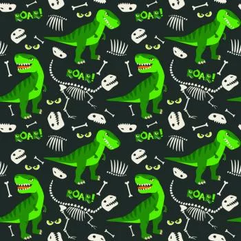 Tapeta Dla Dzieci - Zielone Dinozaury - obrazek 2