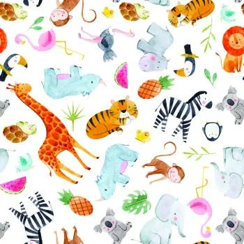 Tapeta Dla Dzieci - Zwierzątka Safari - obrazek 2