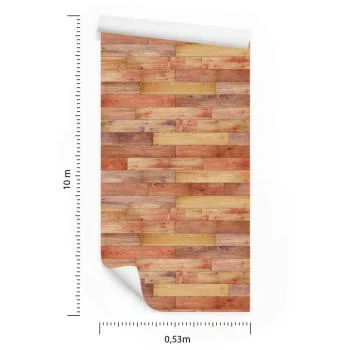 Tapeta Kolorowe Poziome Deski Drewniane - obrazek 3