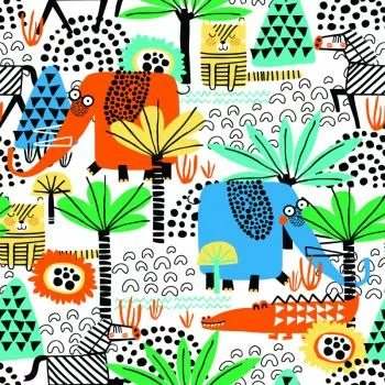 Tapeta Dla Dzieci - Zabawne Zwierzątka Safari - obrazek 2