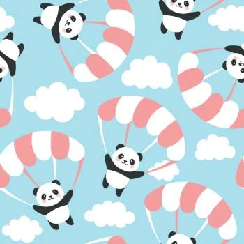 Tapeta Dla Dzieci - Latająca Panda Wśród Chmur - obrazek 2