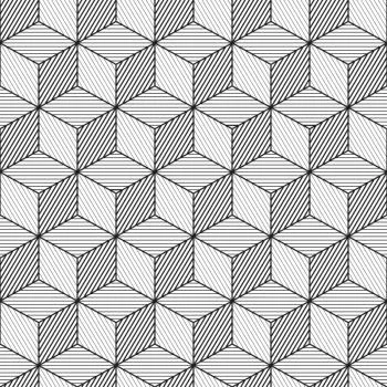 Tapeta Geometryczna-Czarno-Białe Sześciany - obrazek 2
