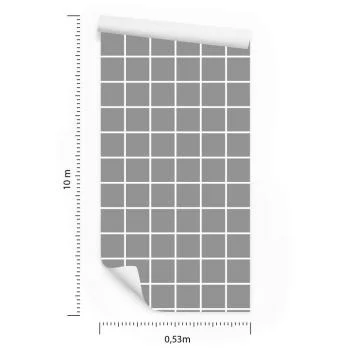Tapeta Nowoczesna Minimalistyczna Szaro - Biała Krata - obrazek 3