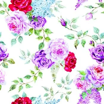 Tapeta Kolorowe Róże - Akwarela Vintage - obrazek 2