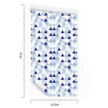 Tapeta Geometryczna - Trójkąty W Pastelowych Barwach - obrazek 3