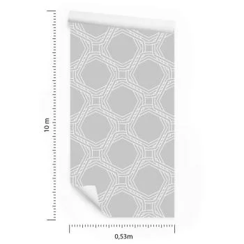 Tapeta Geometryczna Abstrakcja W Odcieniach Szarości - obrazek 3