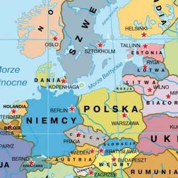 Fototapeta - mapa świata po polsku - państwa, stolice - obrazek 3