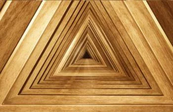 Fototapeta trójkątny drewniany tunel