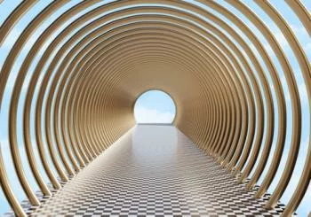 Fototapeta 3D - tunel, chmury - obrazek 2