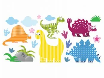 Naklejka na ścianę dla dzieci - dinozaury