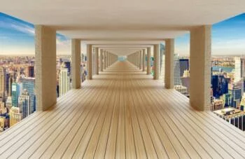 Fototapeta 3D - tunel nad miastem