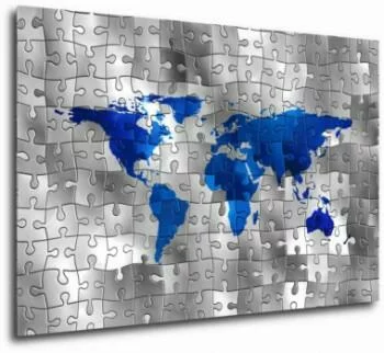 Mapa Świata - Puzzle - obraz na płótnie