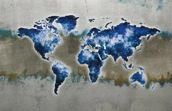 Fototapeta Mapa Świata - przyciemniony błękit - obrazek 2