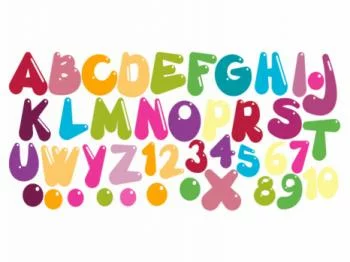 Naklejka na ścianę dla dzieci - balonowy alfabet