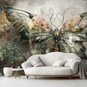 Fototapeta - Artystyczny Motyl w Stylu Vintage