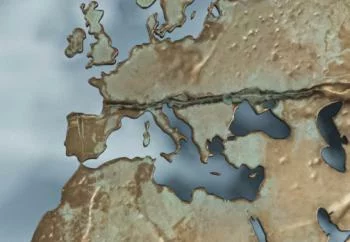 Fototapeta 3D - metaliczna postarzała mapa - obrazek 3