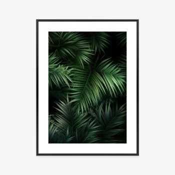 Plakat w ramie - ciemne liście bambusowe - obrazek 3