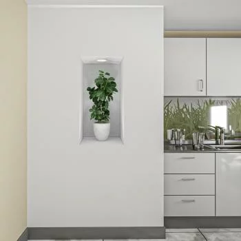 Naklejka na ścianę 3D do kuchni - kwiat we wnęce X