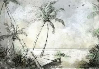 Fototapeta - szkic plaża - obrazek 2