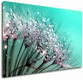 Obraz krople wody i turkus 120x75cm