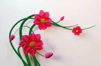 Fototapeta - kwiaty na ścianie