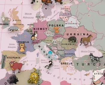 Obraz różowa mapa świata dla dzieci - obrazek 3