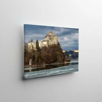 Obraz podświetlany LED - zamek nad jeziorem